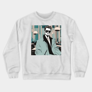 Dean's Deco Shades Cafe Vision Style Art Deco Crewneck Sweatshirt